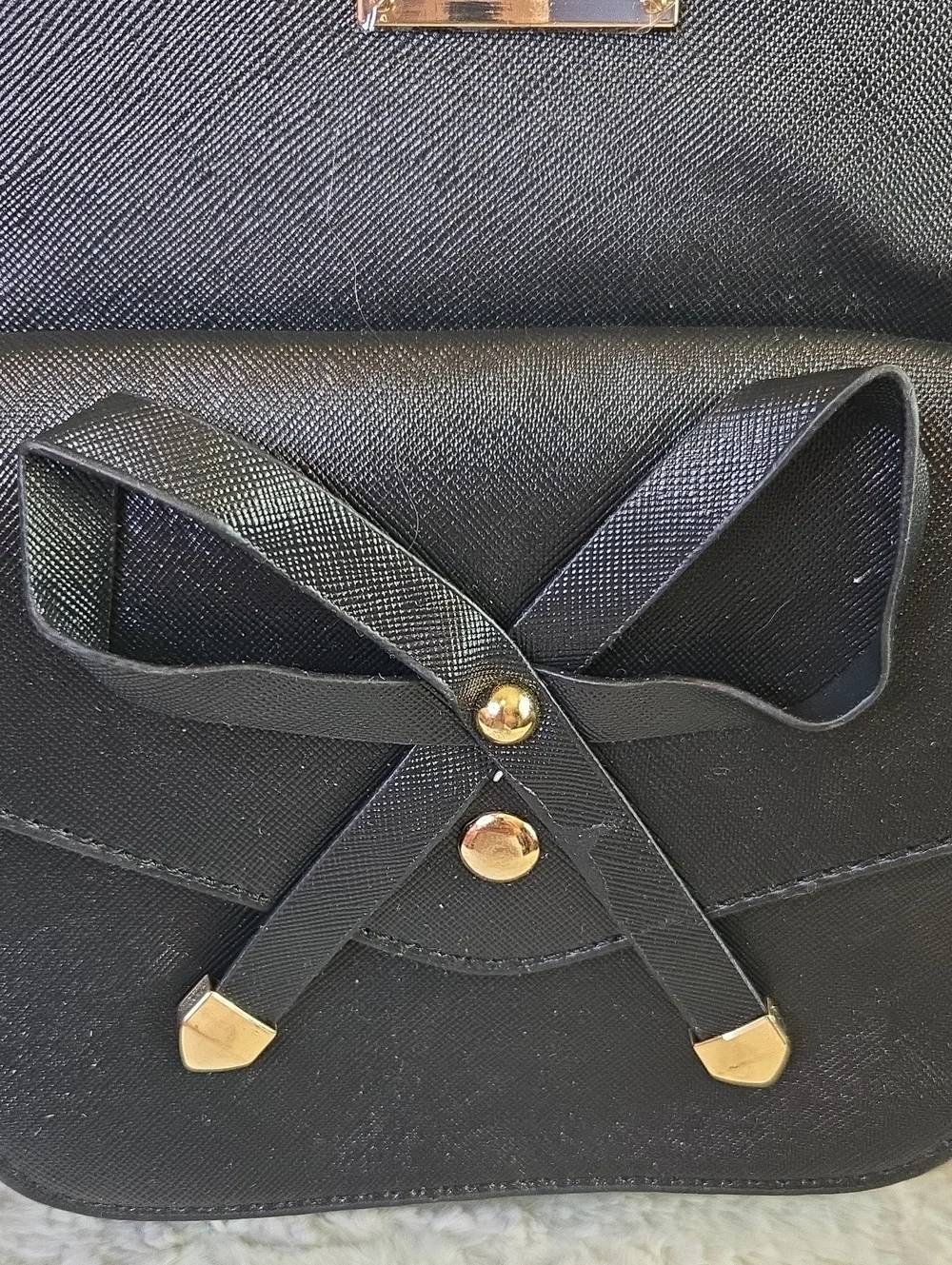 Black Mini Bow Accent Backpack